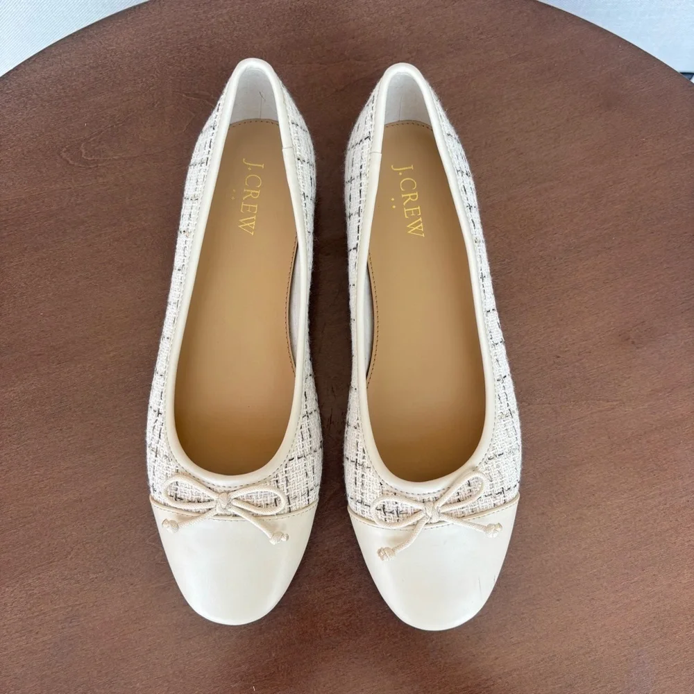 J.Crew Women's Tweed Ballet Flats, Size 7.5